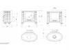 Чугунная печь-камин Kratki KOZA K8 TURBOFAN (9,0 кВт)