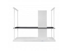 Безшумна кухонна витяжка острівна Afrelli Elea Isola Glass White Matt