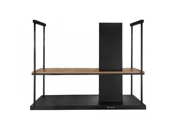 Безшумна кухонна витяжка острівна Afrelli Elea Isola Wood Black Matt