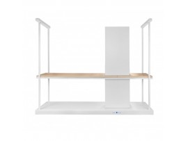 Безшумна кухонна витяжка острівна Afrelli Elea Isola Wood White Matt