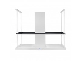 Безшумна кухонна витяжка острівна Afrelli Etna Isola Glass White Matt