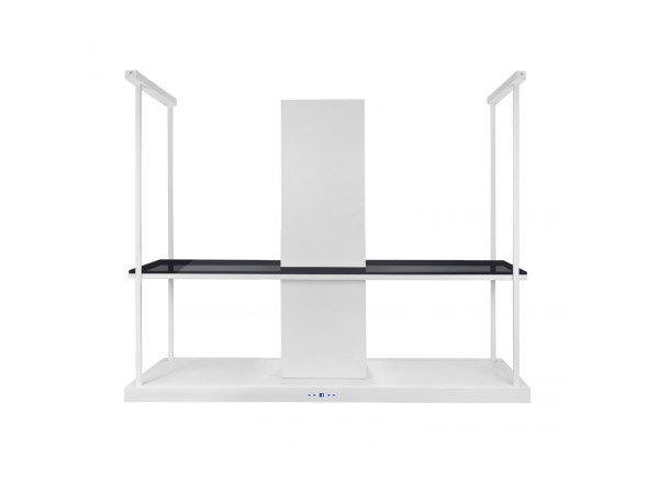 Безшумна кухонна витяжка острівна Afrelli Etna Isola Glass White Matt