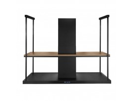 Безшумна кухонна витяжка острівна Afrelli Etna Isola Wood Black Matt
