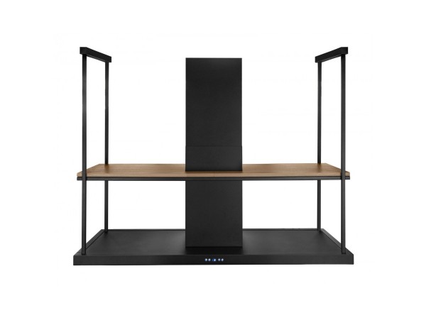 Безшумна кухонна витяжка острівна Afrelli Etna Isola Wood Black Matt