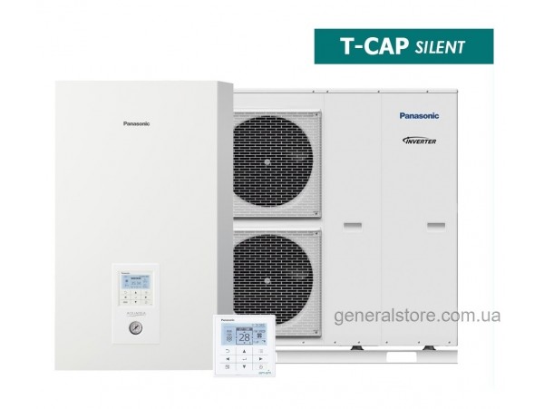 Тепловий насос PANASONIC T-CAP Silent WH-UQ16HE8/WH-SQC16H9E8 160м² (-20°C) R410 Повітря-Вода, інверторнийй (Wi-Fi)