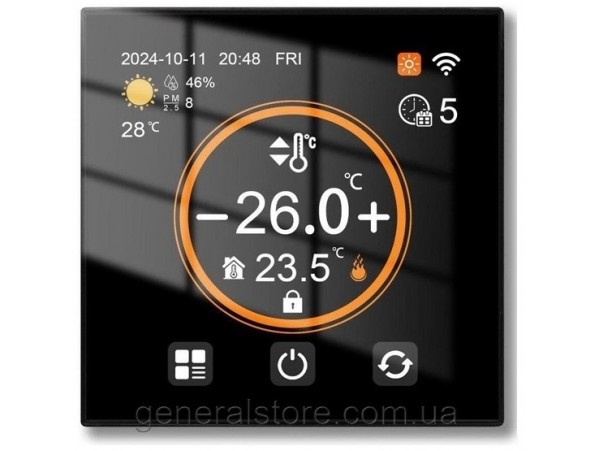 РЕГУЛЯТОР ECOTERM TOUCH SCREEN ROOM BLACK